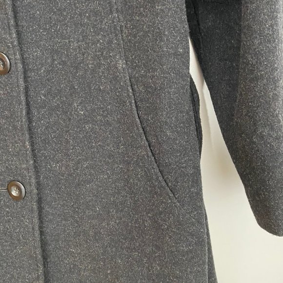 Sandro 100% Wool Belted Gray Coat w/ Pockets - Picture 3 of 8